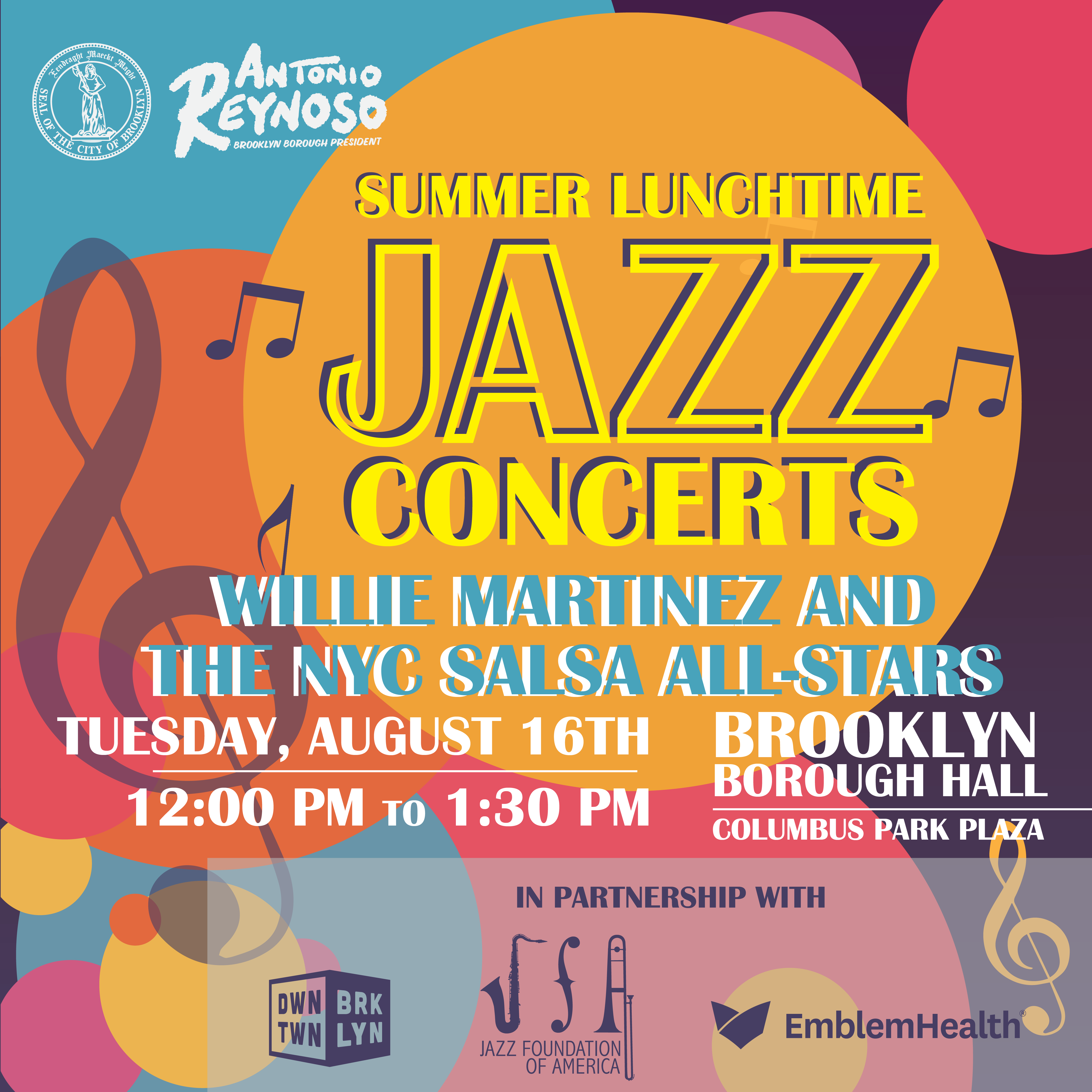Summer Lunchtime Jazz Concerts Willie Martinez and the NYC Salsa All